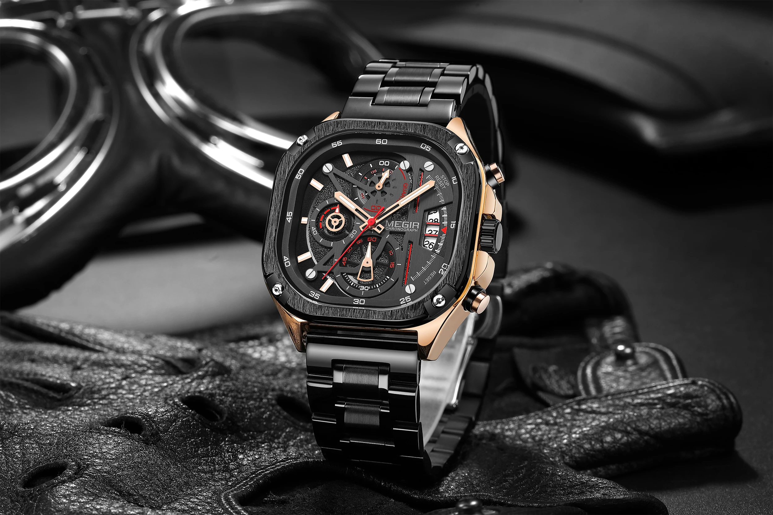 Orologio casual da uomo di lusso in acciaio inossidabile e business, da polso al quarzo, con cronografo da uomo luminoso_voghion.com