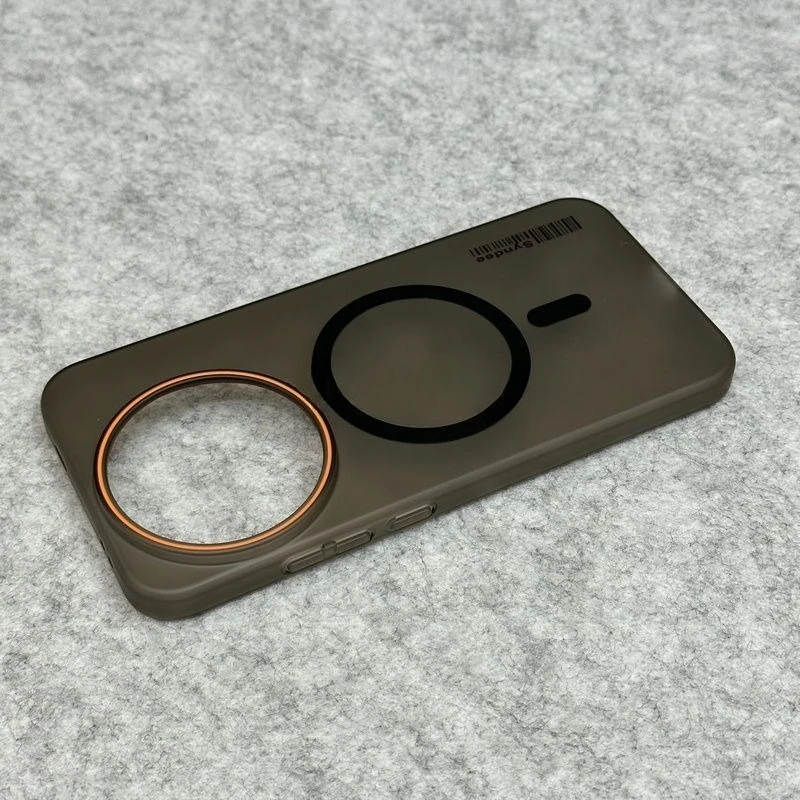 Magnetic Transparent Orange Ring Shockproof Protective Case