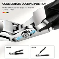 Professional Stainless Steel Toenail Clippers for Seniors, Wide Jaw, Angled Head, Concave Blade 2