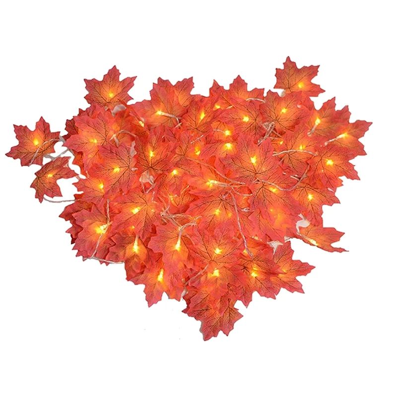 

Fall Decorations For Home Leaf String Lights,Maple Leaves Garland Battery Operated Outdoor For Holiday Decor