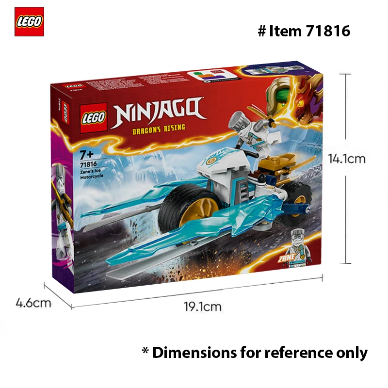 LEGO 71816 Juguete de motocicleta de hielo de NINJAGO Zane con