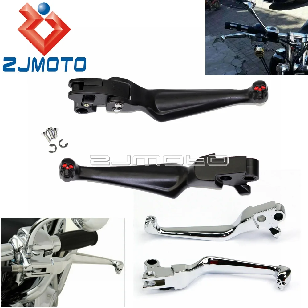 

Motorcycle Skull Hand Control Brake Clutch Levers For Harley Softail Sportster XL Dyna Touring Street Electra Glide Road King