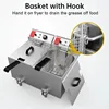 1700W 120V 26L Large Capacity Stainless Steel Countertop Kitchen Frying Machine with Basket & Lid 1
