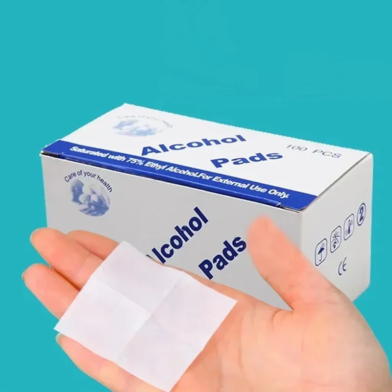 Disposable Wet Wipe Pads 100PCS for Antiseptic Clean Skin Jewelry Cell Phone Tattoo Clean Tools Disinfection Use