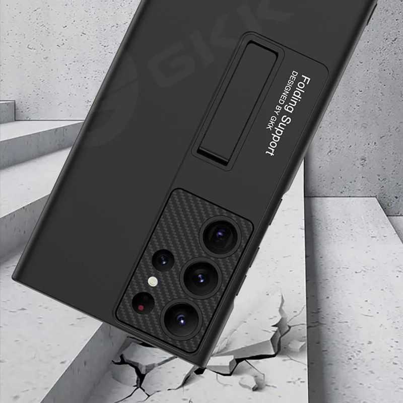 GKK Original Case For Samsung Galaxy S24 Ultra 360 Protective Case Anti-knock Matte Hard Stand Armor Cover For Galaxy S24 Ultra