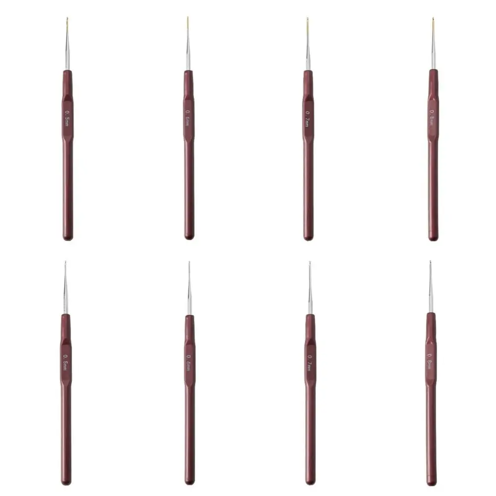 

Knitting Hook Needle Dreadlock Hair Tools Plastic 0.5Mm 0.6Mm 0.7Mm 0.8Mm Crochet Hooks Hair Extension Metal Micro Hook DIY