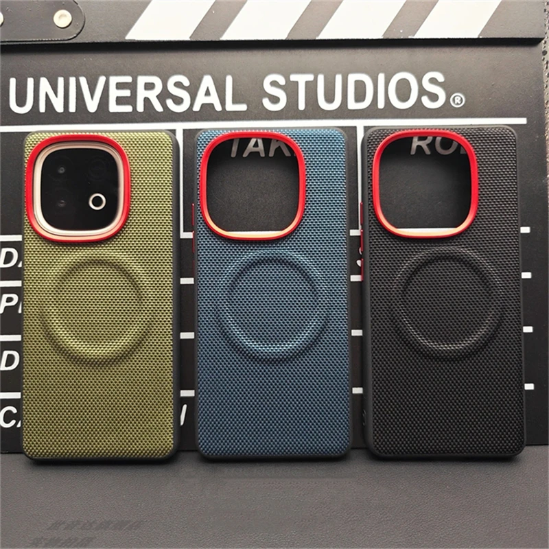 Vivo IQOO 13 Magnetic Nylon & Matte Leather Phone Case