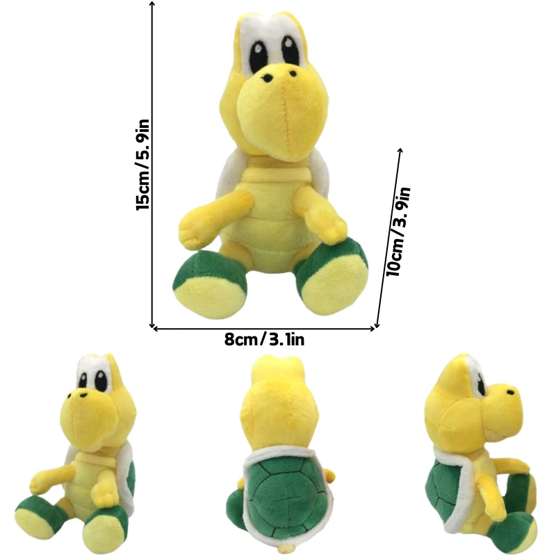 thumbnail image 1 of Kawaii Mario Bros Koopa Rolla Troopa Turtle Soft Plush Toys Armad Dry Bones Kamek King Bob-omb Shy Guy Peluche Dolls Gifts Kids, 1 of 5