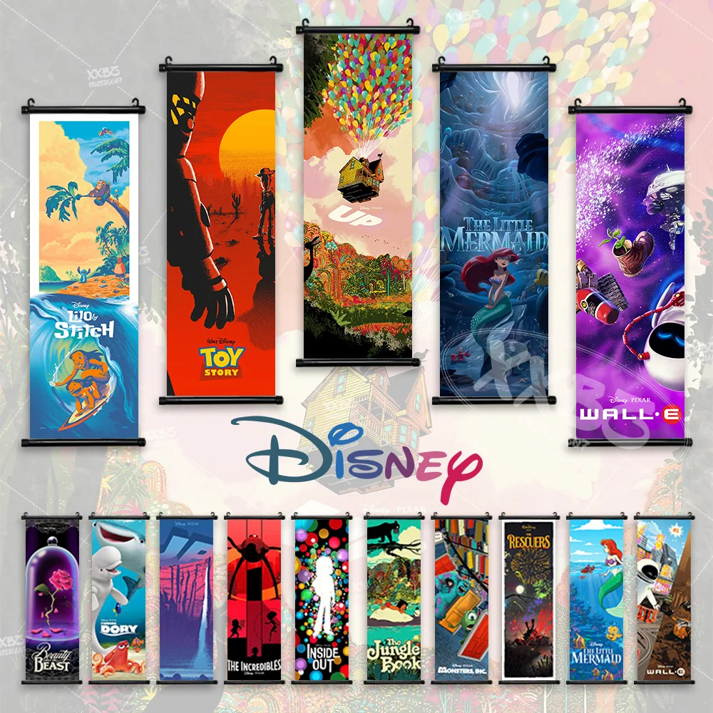 Disney Home Decor Toy Story Poster The Little Mermaid Hanging Painting Moana Wall Art The Amazbles Scrolls Picture Wallpaper