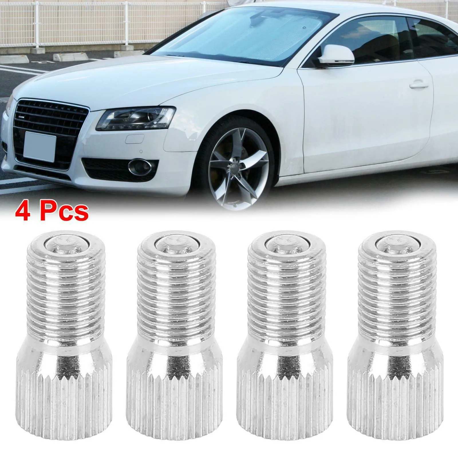 Ventielverlenging Ventielverlengers Ventielverlenger 4 Stuks 100 Mm Chrome Bandventiel Verlengstuk Wieladapter Auto Vrachtwagen Vrachtwagen