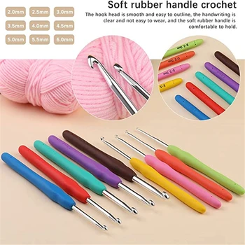9PCS Soft Handle Crochet Hooks 1