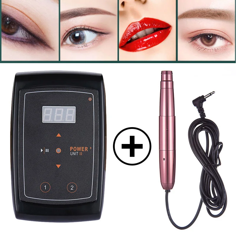 

Tattoo Machine Pen Set Permanent Makeup Machine Microblading Tattoo Gun Eyebrow Lip Easy Click Needle for Tattoo Beginner Supply