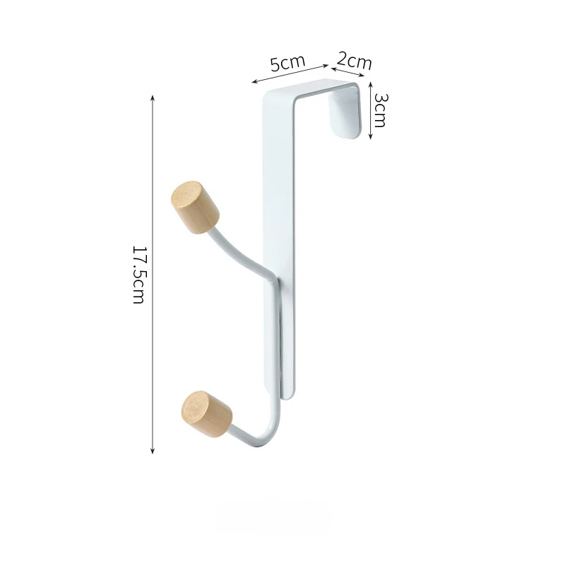 1/2Pcs Over Door Hook Hanger White Sturdy with Wooden Ends Clothes Towel Metal Storage Hooks For Bathroom and Kitchen Hanging