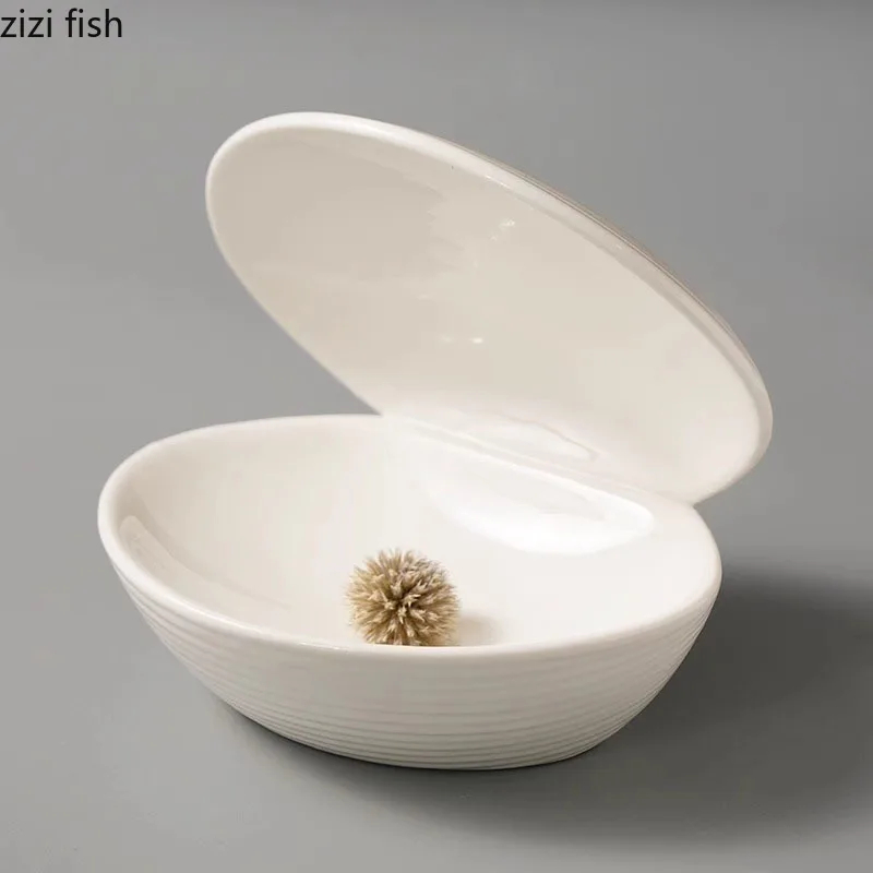 Pure White Threaded Clam Shell Ceramic Dinner Plate Restaurant Dessert Plate Salad Molecular Cuisine Creative Tableware