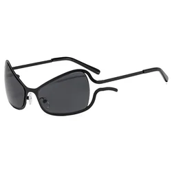 Chic Retro Cat Eye Sunglasses - Vintage Y2K Irregular Shades UV400 Protection (As picture)