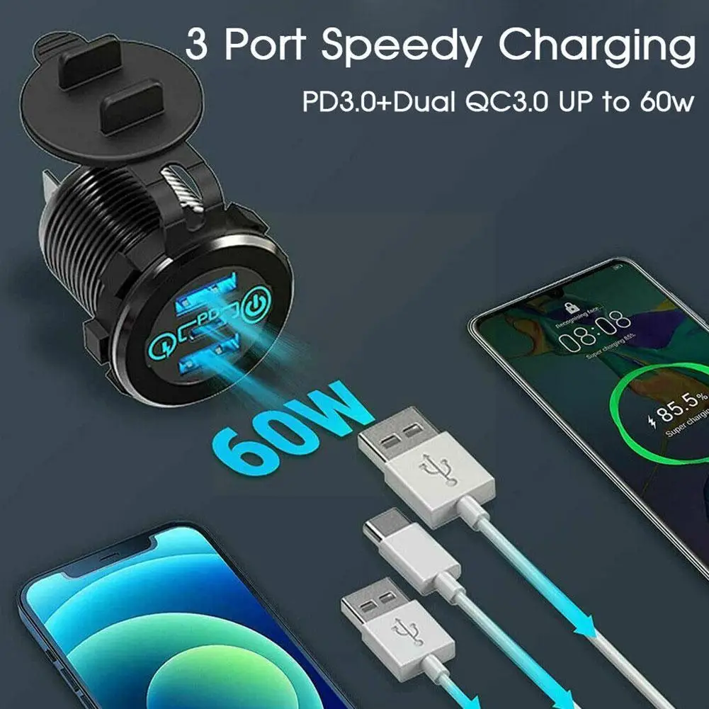 USB C    , 12V, 24V, 60W, PD3.0, ڵ   QC3.0  ġ Ʈ 2 , Q8O2