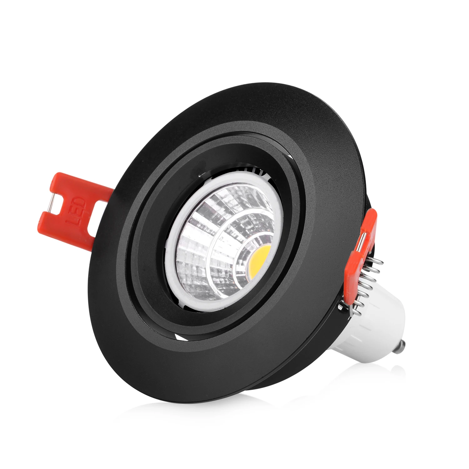 하이 퀄리티 알루미늄 조절식 리세스시드 LED 스포트라이트, 6W GU10 천장 다운라이트 피팅 프레임, 70mm 컷 아웃
