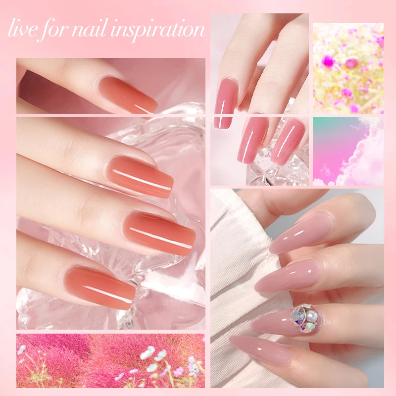 15ml Poly Nail Gel Full Set For Extention Nail Glitter Solid Color Gel Polish Kit Set Acrylic Nail Art Design Beginner Kits 3