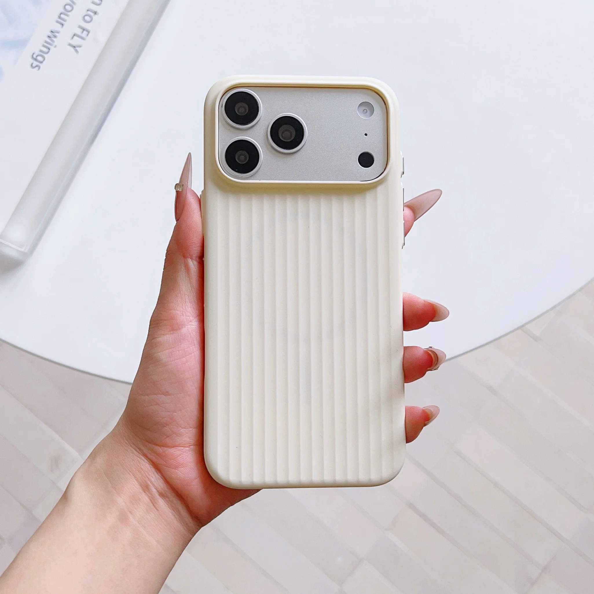 Slim Matte Striped Minimalist Luxury Phone Case with Wireless Charging & Shockproof Protection