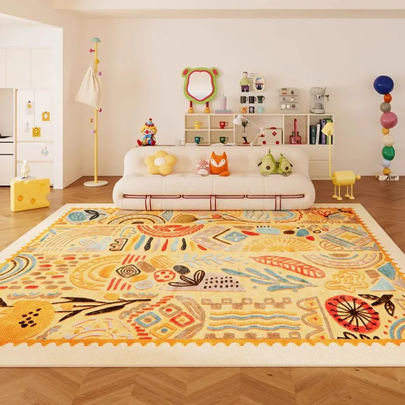 Creative Colorful Living Room Carpet Large Area Art Abstract Painting Bedroom Rug Fashionable High-end Coffee Table Mat Alfombra