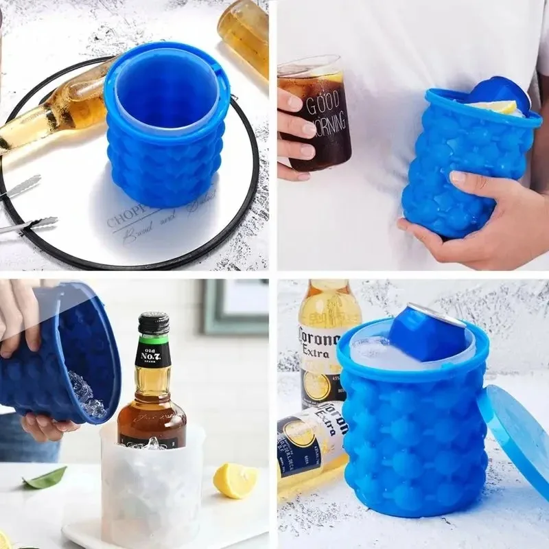 Silicone Ice Cube Maker 2-in-1 Easy Freezing and Serving For Bars Clubs Kitchen Accessory