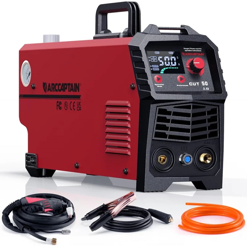 

ARCCAPTAIN Plasma Cutter, [Large LED Display] 50Amps Cutter Machine with 110/220V Dual Voltage DC Inverter IGBT 1/2 Inch Clean C