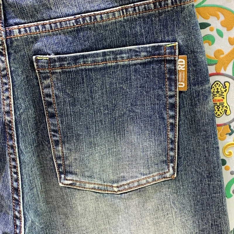 2024 High Street Retro Trendy Men's Jeans Spring and Autumn Loose Large Size Harem Stretch Casual All-Matching Hip Hop Trousers