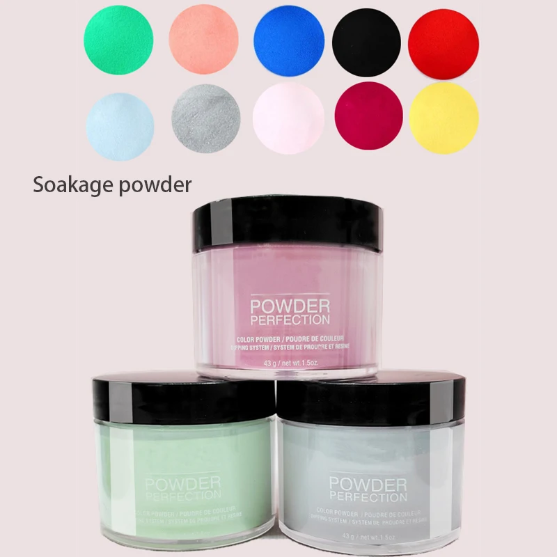 43g Soaking Powder Nail Polish Adhesive Powder Nail Art Carving Pollen Solid Color Glitter Large Jar Crystal