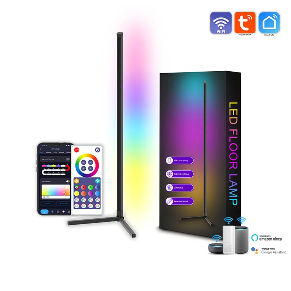 

Tuya Smart WIFI Bluetooth LED Floor Lamp Corner Mood Light RGB Color Changing Mood Dimmable/Music Sync with APP Alexa Google
