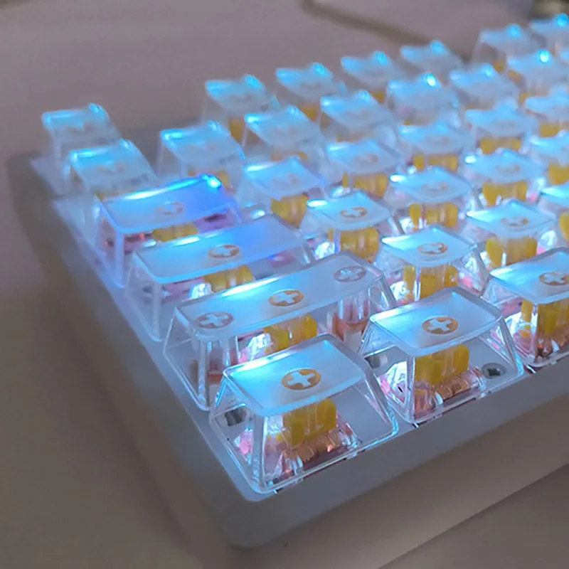 

132 Keys OEM Profile Crystal Transparent Frosted Keycaps For MX Switch Mechanical Keyboard ISO Layout PC RGB backlit Key Caps