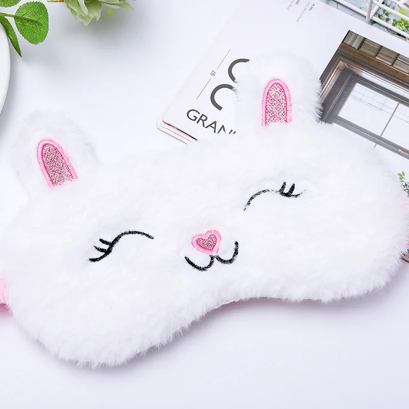 Plush Cartoon Unicorn Sleep Mask - Soft and Fun Animal Eyeshade for Travel and Relaxation