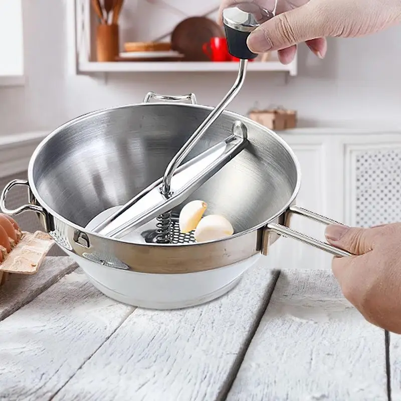 Manual Food Mill Rotary Blender Vegetable Cutter Kitchen Chopper Stainless Steel Mashed Berry Jams Tomatoes Kitchen Tools