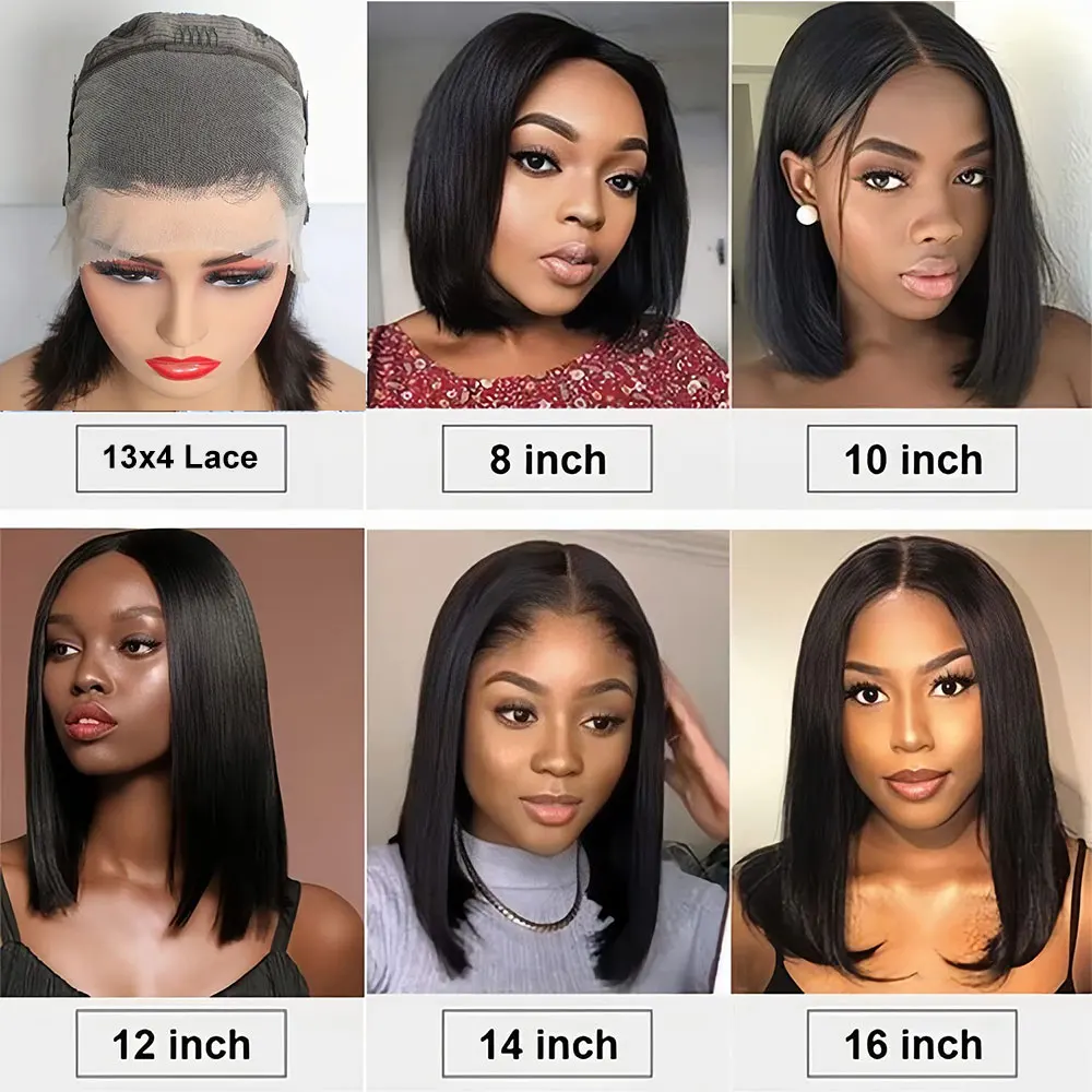 Newmi Bob Wigs Short Bob Wig Lace Front Human Hair Wigs Straight Hair 13x4 Lace Frontal Human Hair Bob Wigs for Women 5