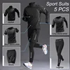 Sport 1-5 PCS Sets Workout Men's Quick Dry Jacket Suit Fitness Running Sets Sports Jogging Pants Workout Sportswear Track Suit 4