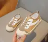 Kids Sneaker Breathable Anti-Silp Flats Soft Rubbers Sport Shoes Simple Versatile Lace-up Running Training Children Shoes 3