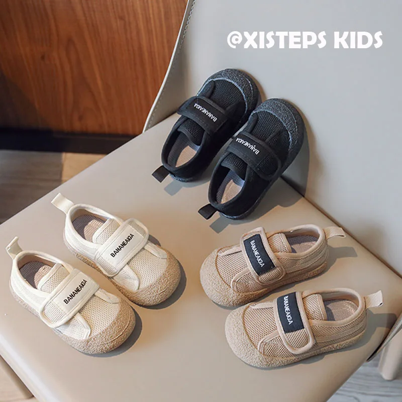 

Дышащие парусиновые туфли XISTEPS для детей, девочек, мальчиков, резиновая подошва, Нескользящие повседневные кроссовки, Детская школьная обувь, обувь для малышей