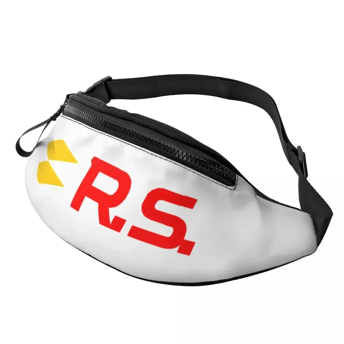 

Cool Red RS Sport Racing Fanny Pack Men Women Automotive Race Crossbody Waist Bag for Hiking Phone Money Pouch