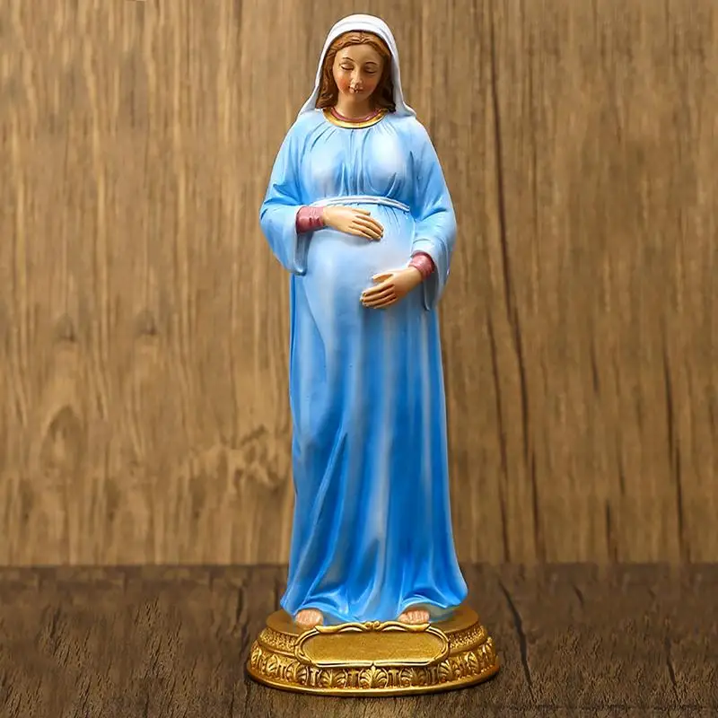 Pregnant Madonna Virgin Mary Statue Catholic Figurine Christianity Religious Interior Decoration Resin Craft Home Decor Gift christian statue home decor items