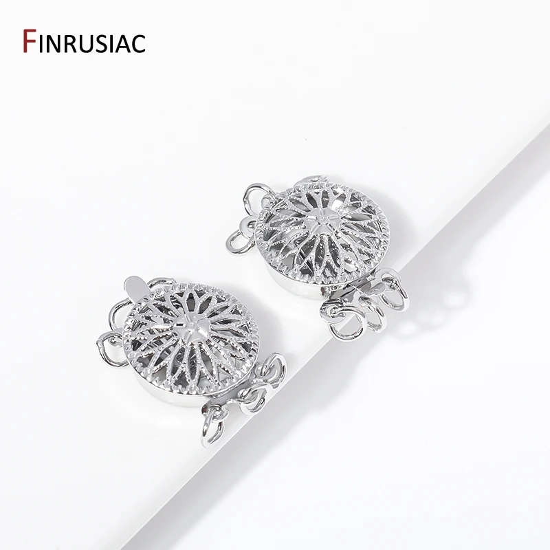 14K 금도금 황동 멀티 스트랜드 레이어링 걸쇠, 꽃 팔찌 목걸이 커넥터 걸쇠, DIY 쥬얼리 제작 액세서리