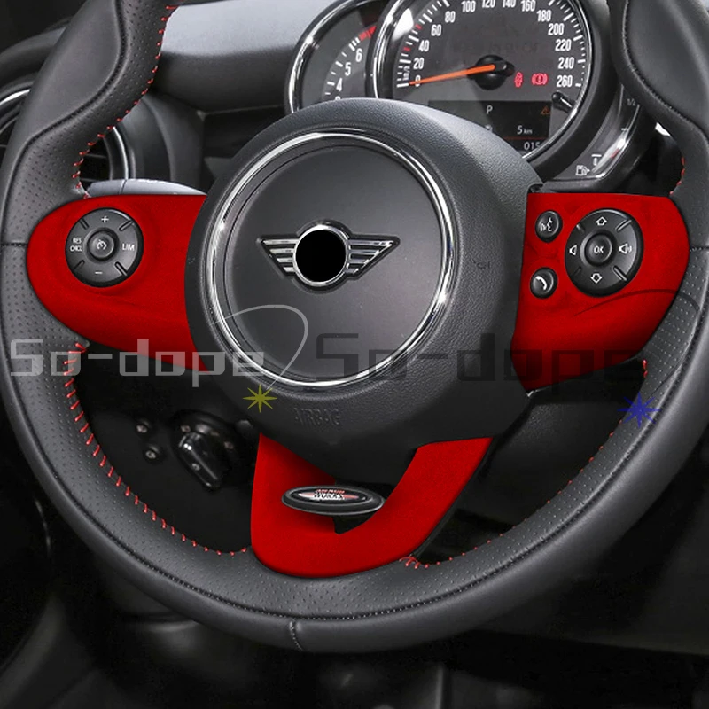 

Suede Fluff Steering Wheel Panel Trim Patch Car Stickers For BMW MINI F54 F55 F56 F57 F60 Interior Accessories