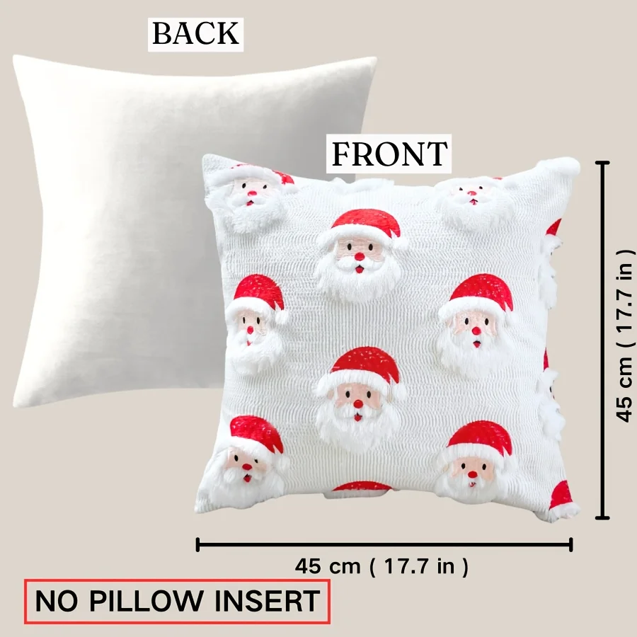 3D Santa Claus Pillow Cover 3
