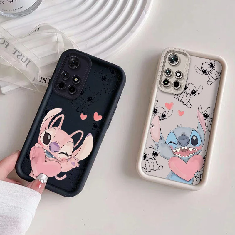 

Disney Stitch Love For Xiaomi 12T 11Lite 14 Pro Poco F2 F3 F4 F5 X3 X4 X5 M3 GT Pro Eyes Ladder Phone Case Soft Funda Cover