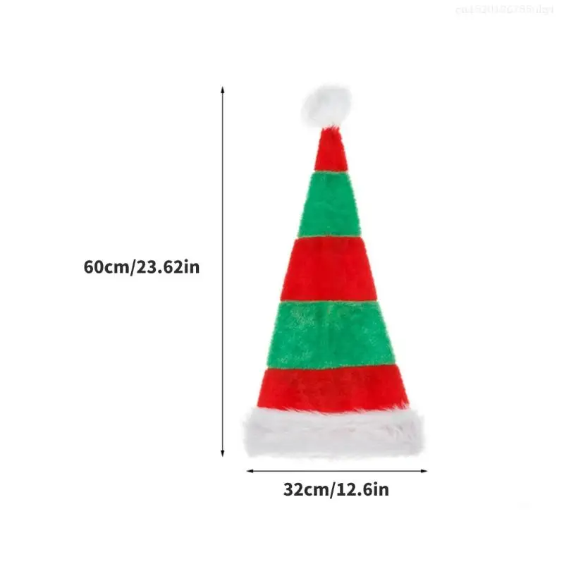 Unisex Stripe Santa Hats Soft Comfortable Christmas Hats Festives Holiday for Parties and Holiday Gatherings