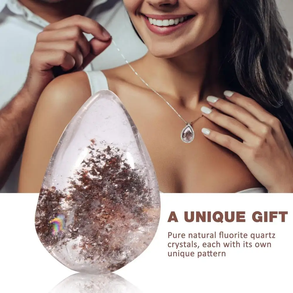 1PC New Unique Colorful Gemstone Natural Ghost Crystal Phantom Stone Healing Ornament Pendant Quartz HandPolished Process Gift