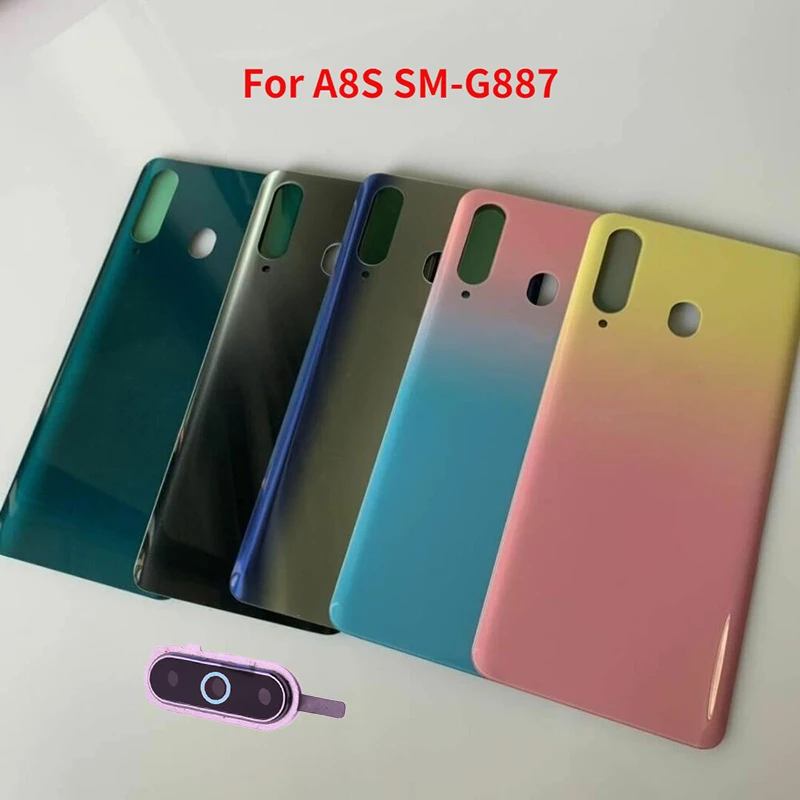 

Back Glass For Samsung Galaxy A8S SM-G8870 Back Battery Cover Rear Door Housing Case Replacement with Camera lens+logo