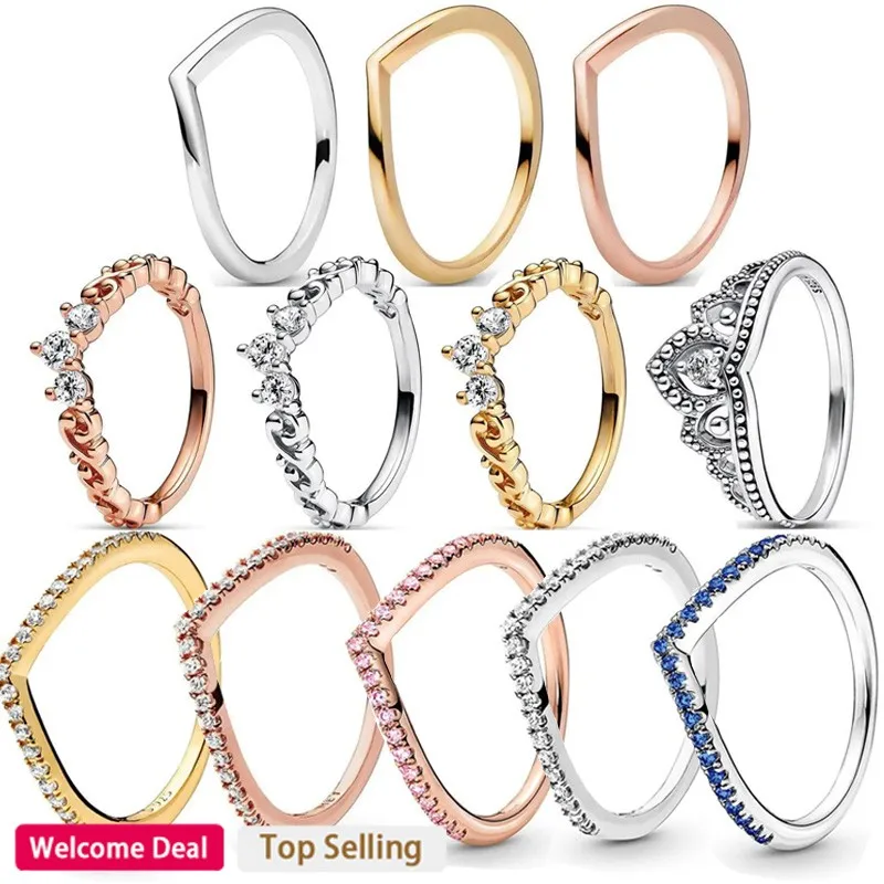 Popular 925 Sterling Silver Original Tight Set Wishing Bone Sign Ring High Quality Gift DIY Charm Jewelry Light Luxury Fashion popular original women s for original charm classic bucket snake bone sign bracelet 925 sterling silver luxury diy jewelry