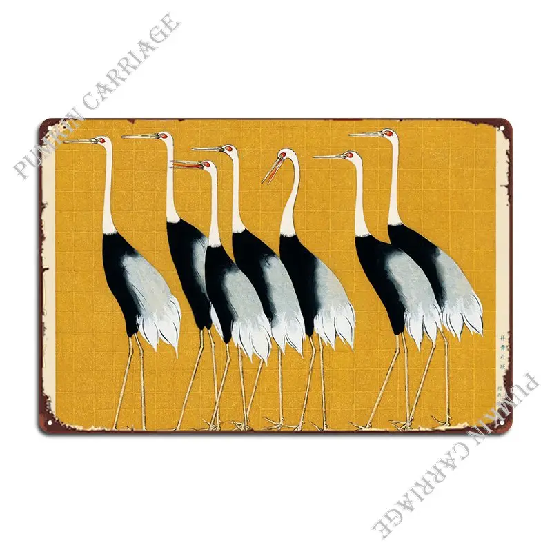 

Japanese Red Crown Crane Metal Sign Cinema Vintage Cinema Mural Tin Sign Poster