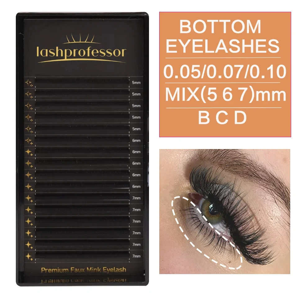 

Individual Bottom Lash Extensions Under Eyelashes B/C/D Curl Mix5 6 7mm Makeup Natural Flase Lower Eyelash Extensions Cilios