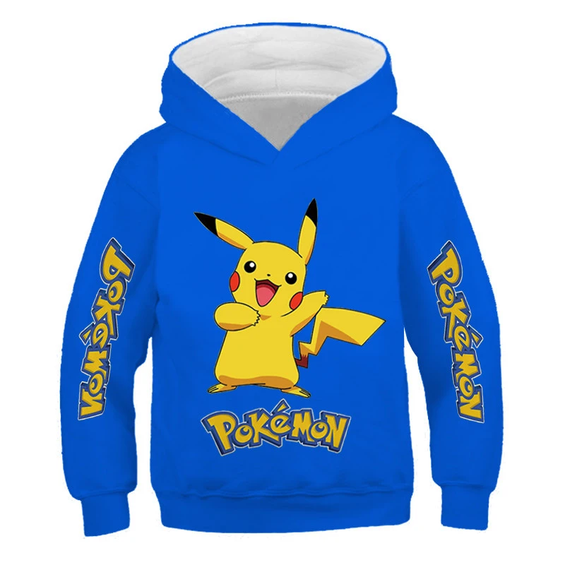 Aumtun Sudadera con capucha de Pokémon para niños, ropa deportiva con dibujos animados de Pikachu, chándal de invierno para niños de 4 a 14 años, 2021| - AliExpress