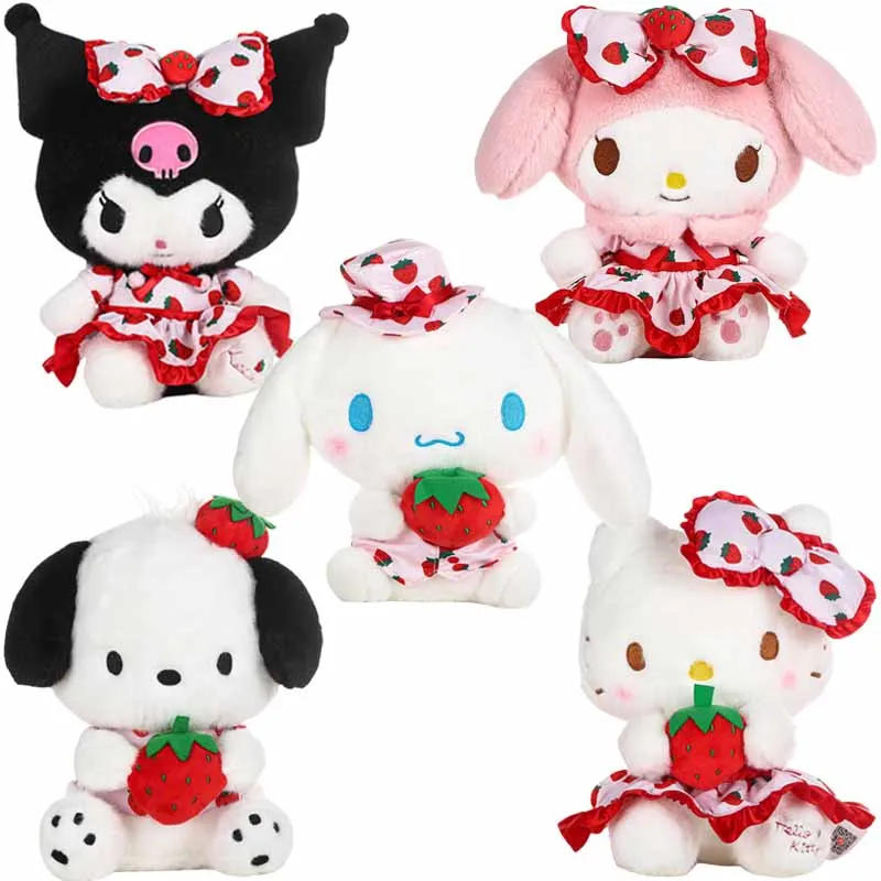 

Sanrios HelloKittys My Melody Kuromi Cinnamoroll Pochacco Strawberry Series Plushie Doll Anime Cartoon Cute Plush Toys Girl Gift